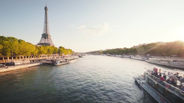 Eiffel tower and sunny morning, Paris, France