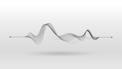 Wireframe sound mixer wave background