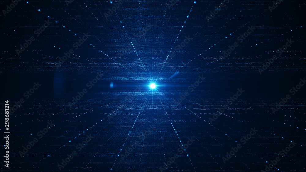 Poster abstract technology big data background concept. motion of digital data flow. transferring of big da