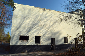 Ghost town in Eastern Europe.Former Soviet kids camp.Ukraine gets rid of the consequences of communism. Ruins.  Kiev Region,Ukraine