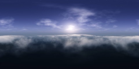 Fog over the sea in the morning, HDRI, environment map , Round panorama, spherical panorama, equidistant projection, panorama 360