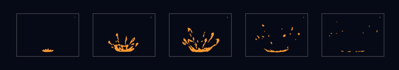dust drop splash special effect animation. dust burst frames for flash animation in games, cartoon or something else.