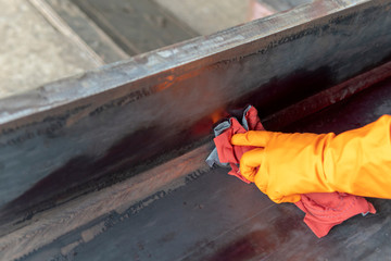 The step three of doing penetrant testing is step to use Solvent Remover spray into the rag to...