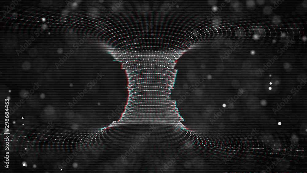 Aufkleber futuristic glitch background. abstract pixel noise glitch error video damage like vhs glitch. patter