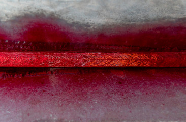 Apply Liquid Penetrant into the welded so that the liquid penetrant into the defect for Non-Destructive Testing(NDT) with process Penetrant Testing(PT).