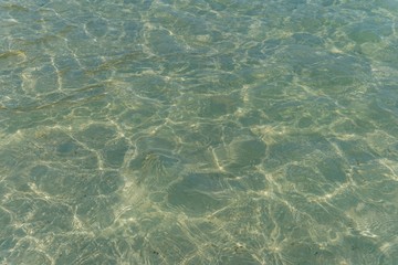 Light and shadow caused by sunlight affecting the water surface