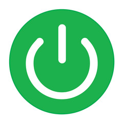 Green  Power symbol for banner, general design print and websites. Illustration vector.