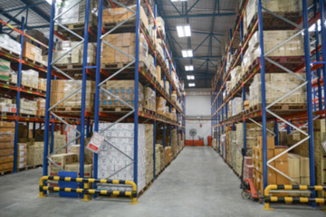 Blured Warehouse for logistic concepts, Blured distribution centre