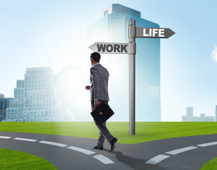 Work life or home balance business concept