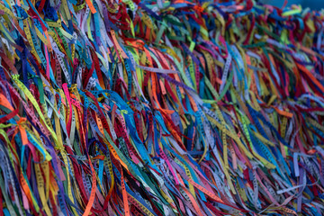 colorful rope on a red background