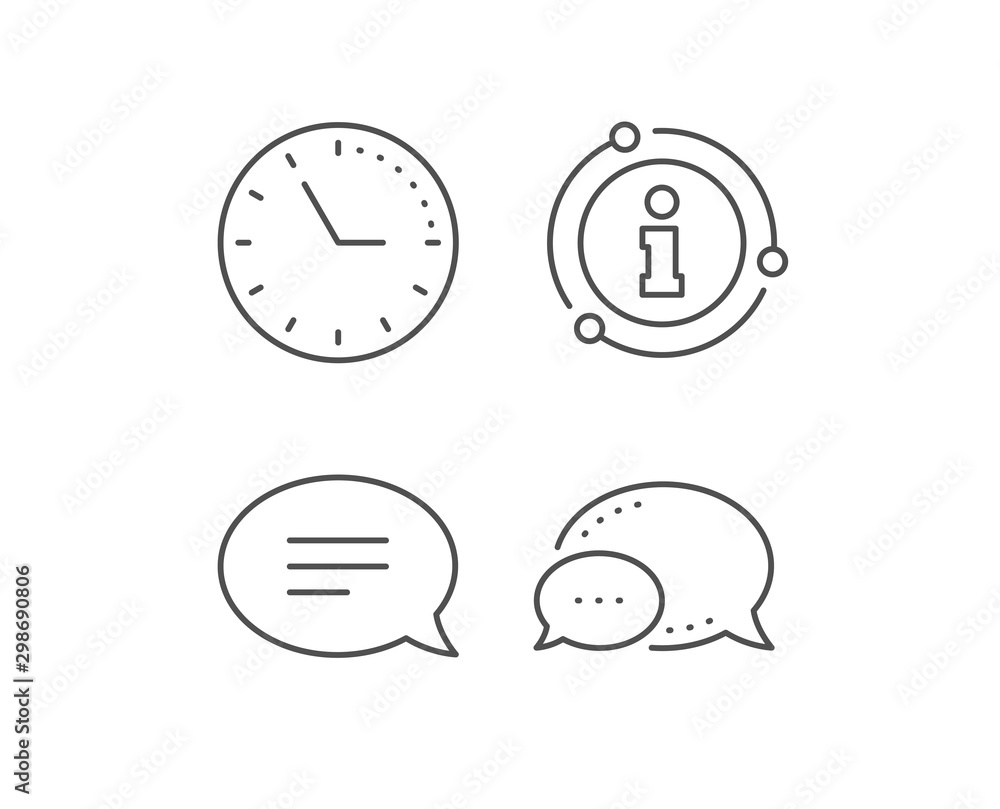 Poster chat line icon. chat bubble, info sign elements. speech bubble sign. communication or comment symbol