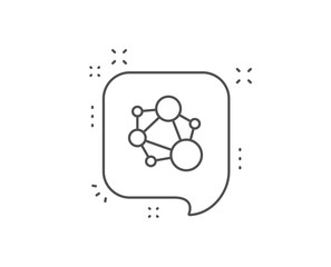 Integrity line icon. Chat bubble design. Social network sign. Core value symbol. Outline concept. Thin line integrity icon. Vector