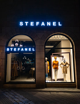 Nuremberg, Germany - October 2019: Ladies fashion store of the Italien brand name STEFANEL