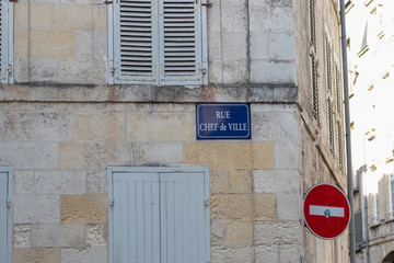 plaque de rue du Chef de Ville à La Rochelle