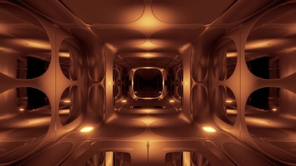 clean futuristic alien scifi fantasy hangar tunnel corridor 3d rendering background wallpaper