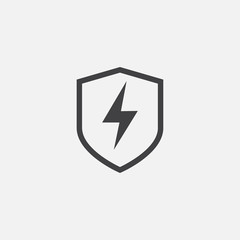 Creative electric shield logo design template, Modern vector symbol of electric power protection, bolt sign with shield, Electric Power Shield, Modern Shield Symbol Logo Design