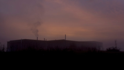 Sunrise view with house