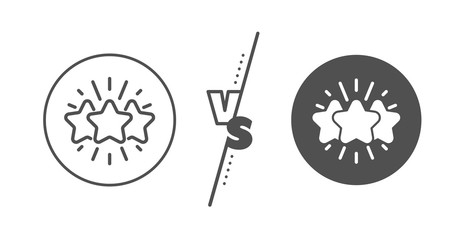 Feedback rating sign. Versus concept. Star line icon. Customer satisfaction symbol. Line vs classic star icon. Vector