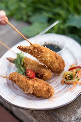 Asian Crispy Shrimps in Panko Bread Crumbs, Ebi Fry.