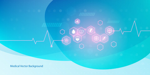 Abstract molecules medical background concept template design Vector Illustration.