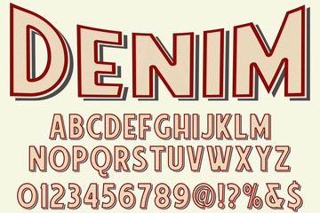 abc Font alphabet Script Typeface handcrafted handwritten vector label design denim