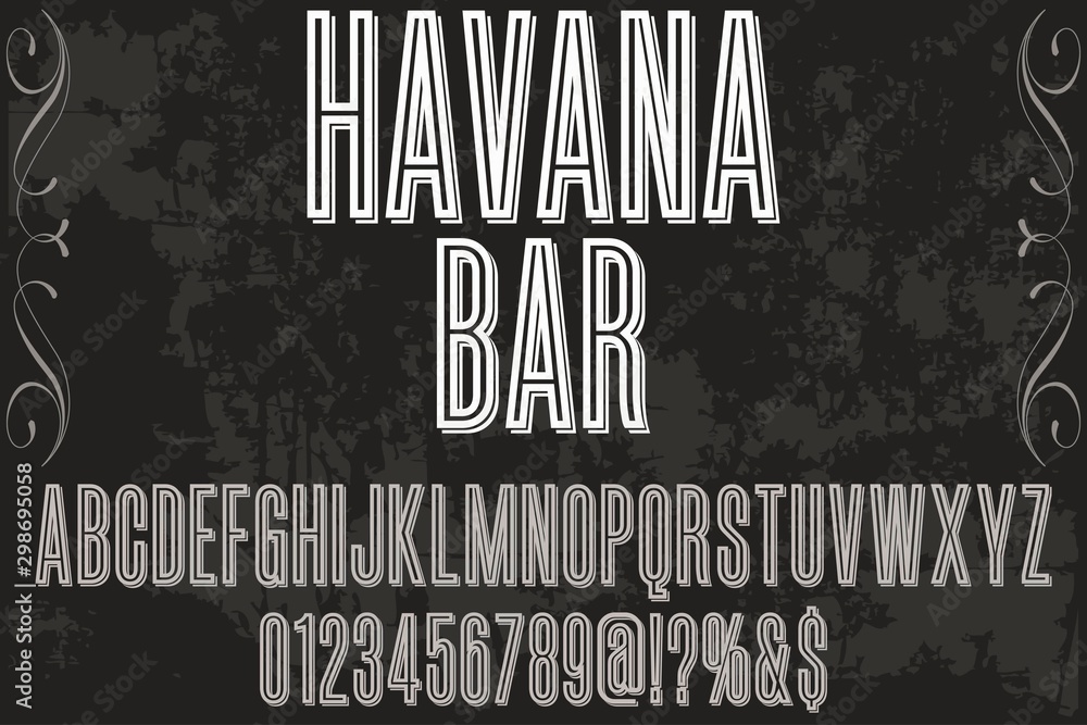 Poster abc font alphabet script typeface handcrafted handwritten vector label design winter havana