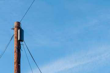 Wooden telegraph pole