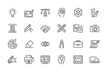 Minimal Graphic Design related icon set