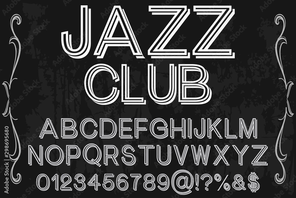 Poster abc.font .alphabet script typeface handcrafted handwritten vector label design old style.shadow effe