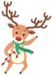 Single character of reindeer on white background