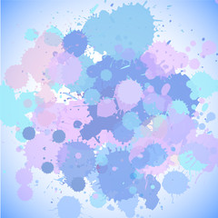 Background template design with blue and pink splash