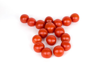 Tomatoes on a white background
