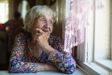 Portrait of an elderly woman, 85-90 years old.