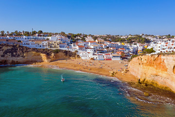 Fototapeta premium Aerial from the traditional village Carvoeiro in the Algarve Portugal