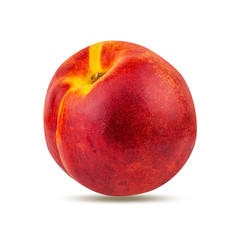 Peach isolated on white background with clipping path