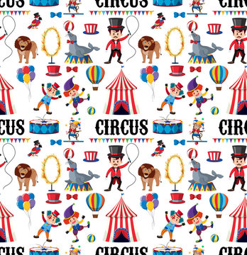 Seamless background design with circus theme