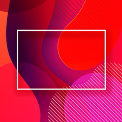 Fototapeta premium White frame with colorful abstract geometric background