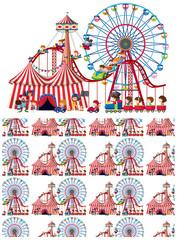 Seamless background design with children in carnival