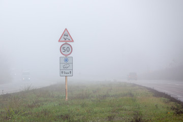 Warning traffic signs