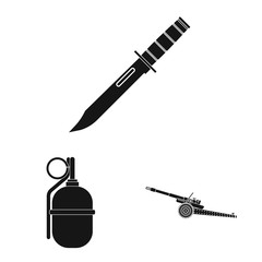 Isolated object of weapon and gun symbol. Set of weapon and army stock symbol for web.