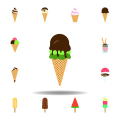ice cream chocolate colored icon. Element of ice cream illustration icon. Signs and symbols can be used for web, logo, mobile app, UI, UX on white background