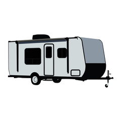camper realistic vector illustration isolated