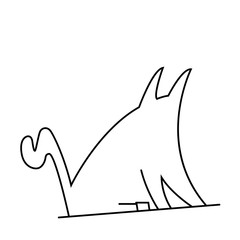 Cat contur art  vector illustration isolated