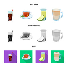 Vector design of drink and bar sign. Set of drink and party stock symbol for web.