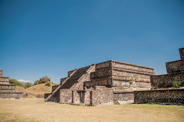 Teotihuacan Pyramids on Sunny Day