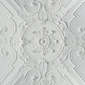 Decorative White Baroque Style Plaster Ceiling