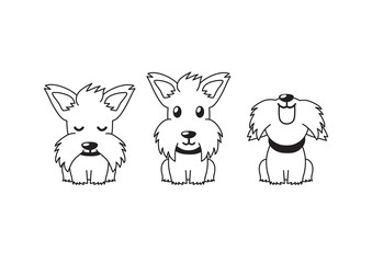 Cartoon character white scottish terrier dog poses for design.
