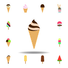 ice cream chocolate colored icon. Element of ice cream illustration icon. Signs and symbols can be used for web, logo, mobile app, UI, UX on white background