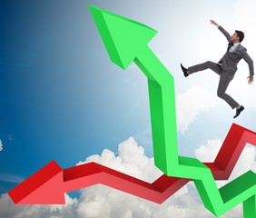 The business concept of both crisis and recovery