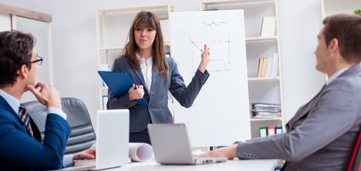 Business meeting with employees in the office